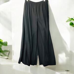 Adiranna Papell Dress Pants Black Chiffon Sheer Panels Evening Trouser